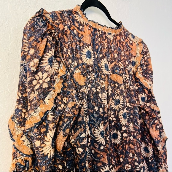 ULLA JOHNSON Manet Floral Blouse Size 4 - Picture 11 of 12